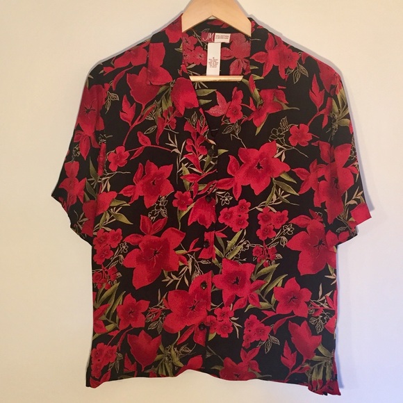 Vintage Boxy Fit 90s Floral Button Up Short sleeve - Picture 3 of 8